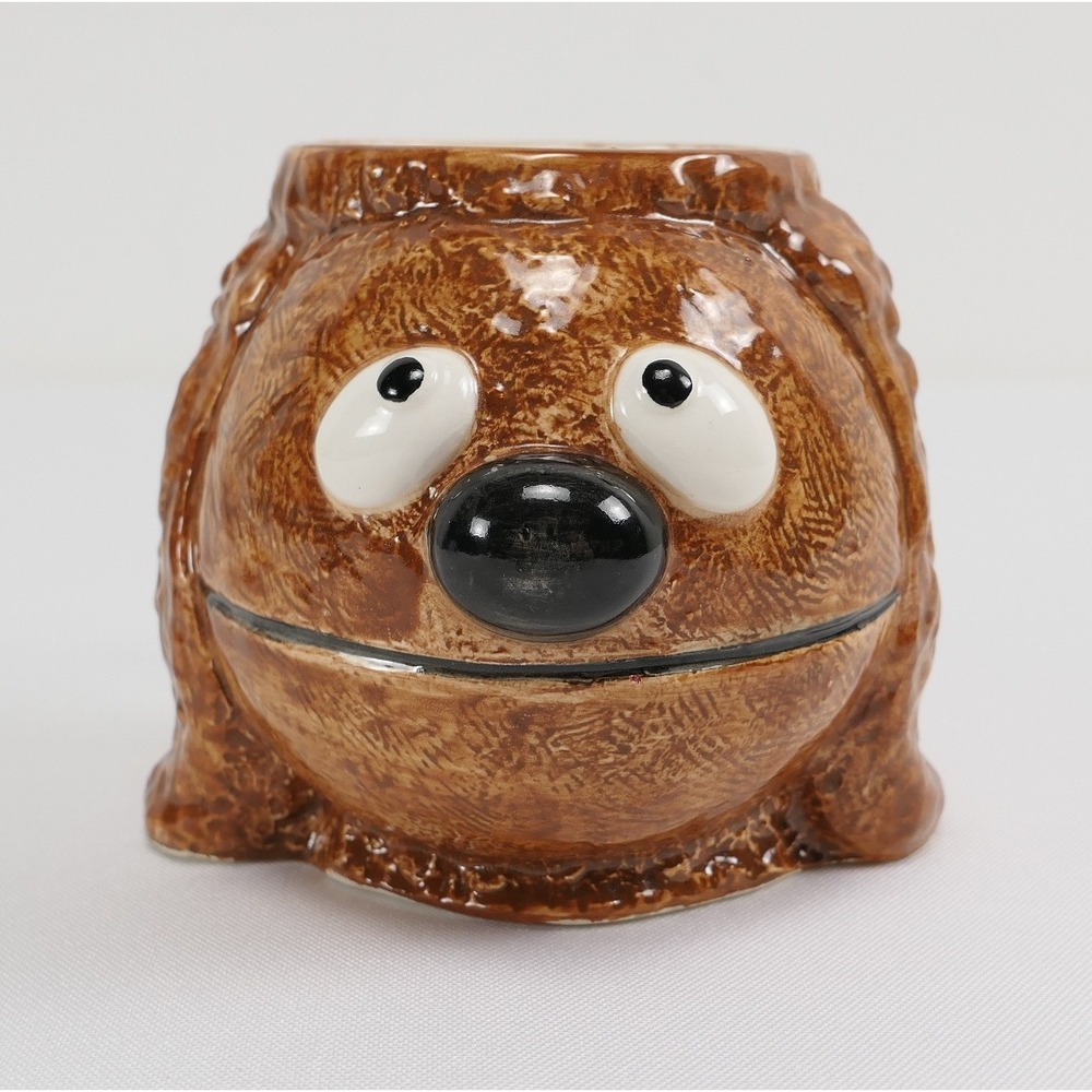Vintage Sigma The Muppets Rowlf the Dog Ceramic Mug Tasterseter Jim Henson Brown